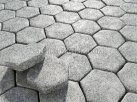 Nušlifuoti granito grindinio akmenys Grey Ukraine nuotrauka 2