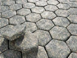 Nušlifuoti granito grindinio akmenys Leopard Red nuotrauka 2