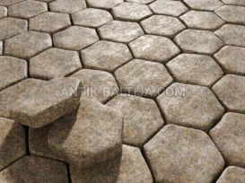 Nušlifuoti granito grindinio akmenys Rosa Raveno nuotrauka 2