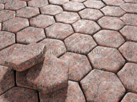 Nušlifuoti granito grindinio akmenys Rosso Santiago nuotrauka 2